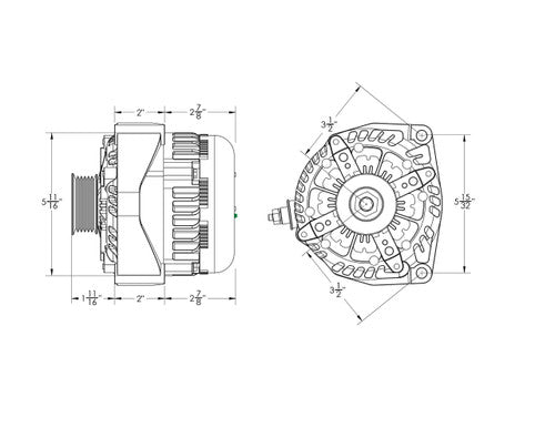 250A large case hairpin alternator for 2001-2007 GM full size truck 6.6l Diesel - side output stud | 11348250 | by: Mechman @ the lowest price of $429.00