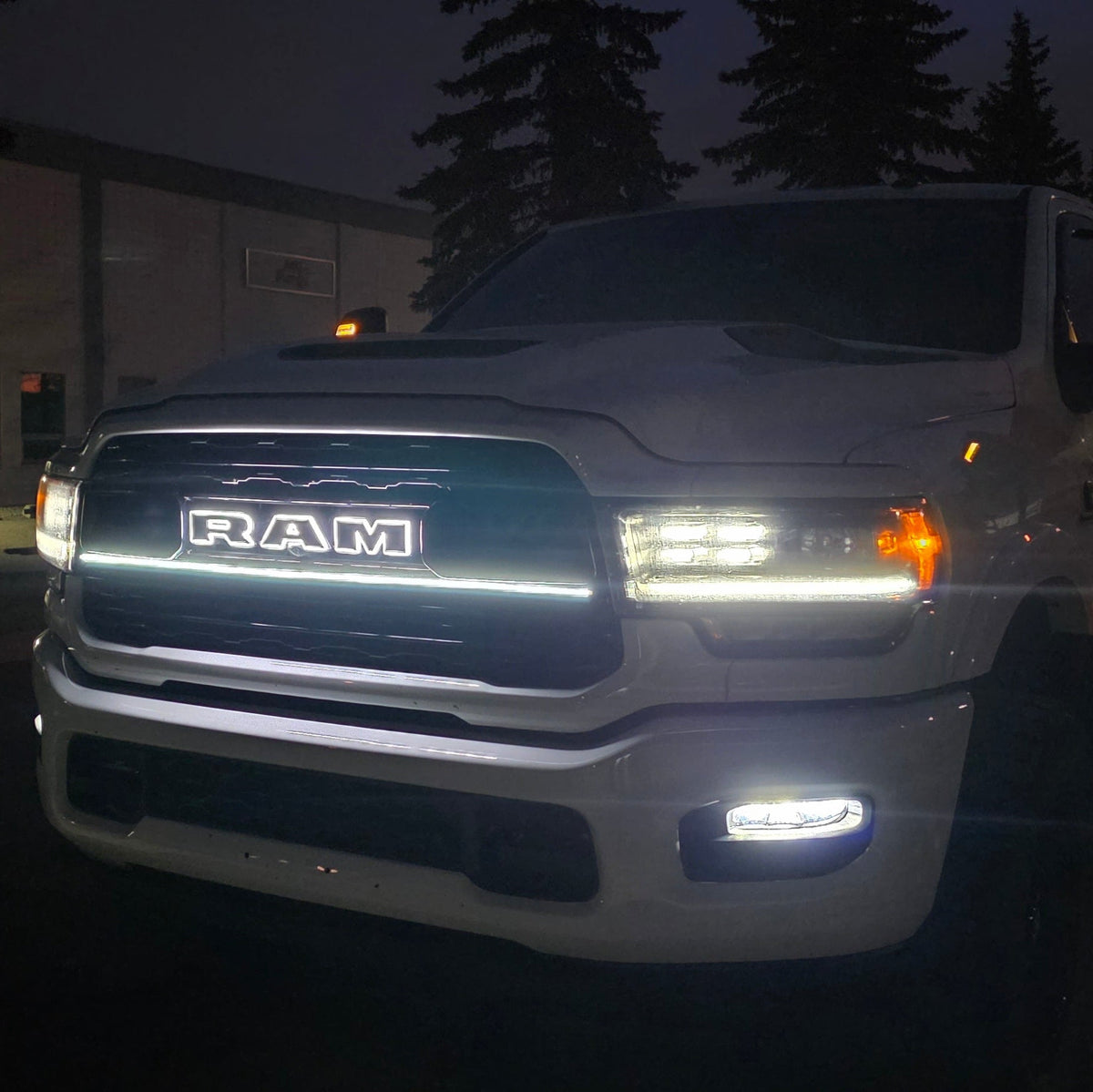 2023-2024 Ram 2500/3500 Limited LED Grille “Power” Bar – Single Strip, IP67, Black or Silver Frame