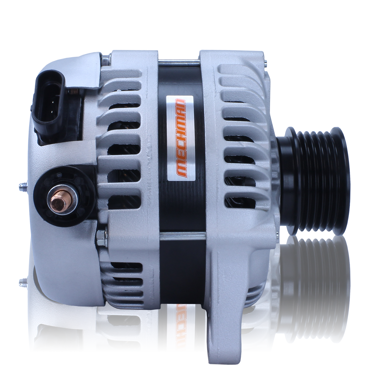240 amp high output racing alternator Ford 5.0L Coyote engine swap - 1 wire turn on | 11626240-1 | by: Mechman @ the lowest price of $429.00
