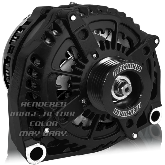 320 Amp High Output Alternator - 2001-2007 6.6L Duramax LB7/LLY/LBZ & 1996-2004 GM Gas - Black Billet