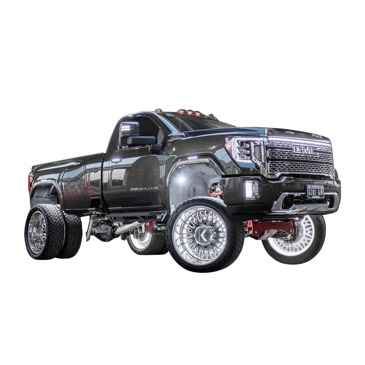 2020-2023 GMC Sierra 2500/3500 Denali LED “Power” Grille Light Bar – IP67, Plug-and-Play Ready, Black/Silver