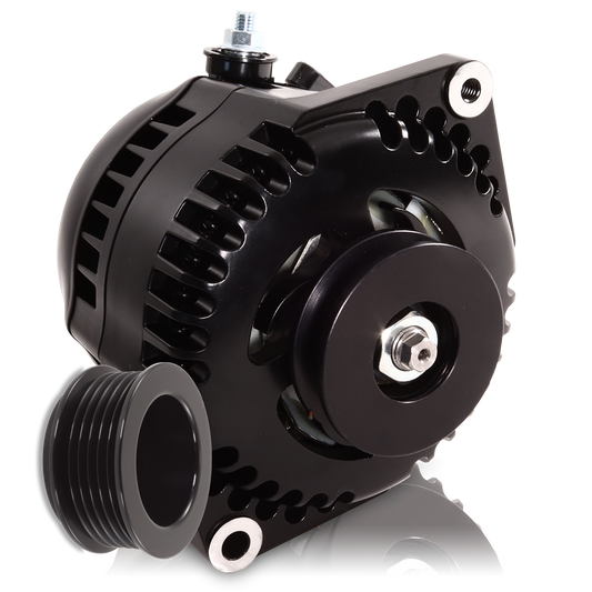 170 amp racing alternator for 1963-1985 GM - BLACK (includes 2 pulleys) | 7127170B | by: Mechman @ the lowest price of $349.00