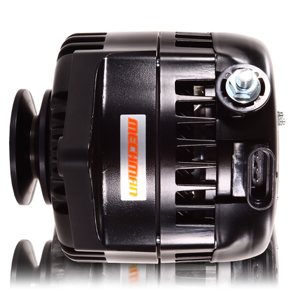 170 amp racing alternator for 1963-1985 GM - BLACK (includes 2 pulleys) | 7127170B | by: Mechman @ the lowest price of $349.00