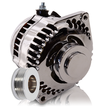 170 am racing alternator - 63-85 GM - Chrome (includes 2 pulleys) | 7127170C | by: Mechman @ the lowest price of $449.00