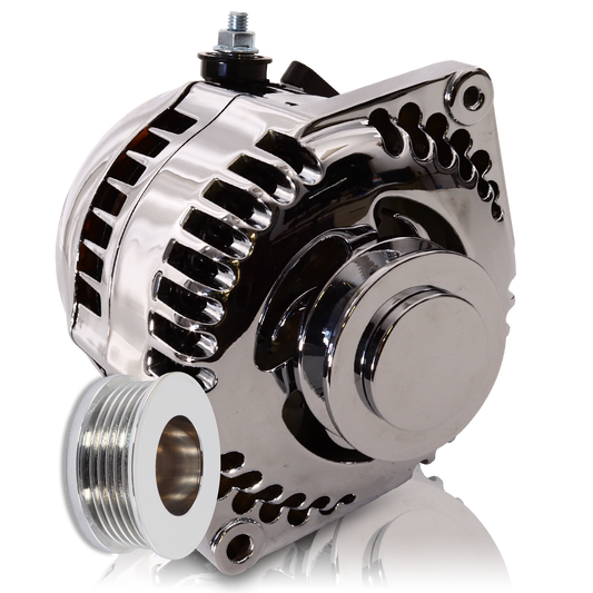 170 am racing alternator - 63-85 GM - Chrome (includes 2 pulleys) | 7127170C | by: Mechman @ the lowest price of $449.00