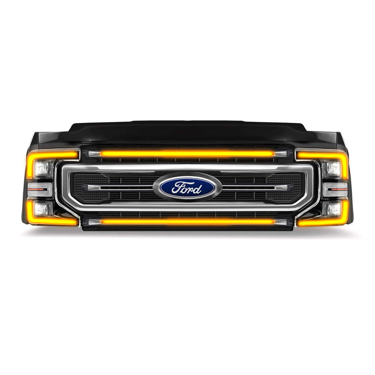 2021-2022 Ford F-250/F-350/F-450/F-550 LED Grille Light Kit – Non-High-Flow, KR/STX/XLT/Platinum, IP67