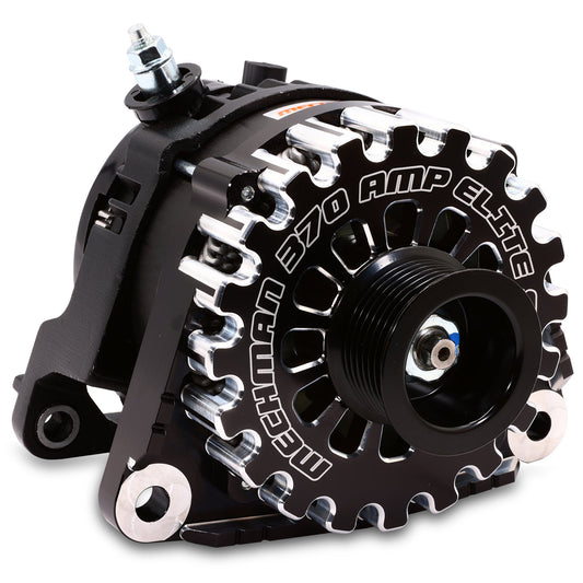 370 Amp High Output Alternator - 2007-2026 Dodge Ram 6.7L Cummins - Black Billet