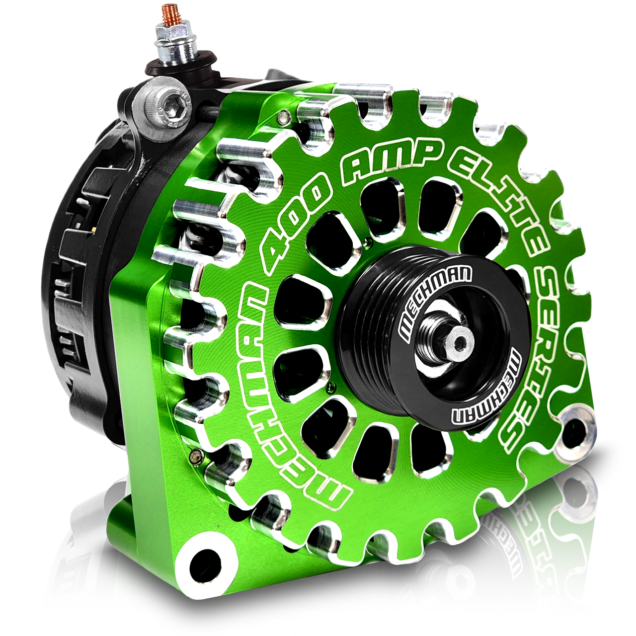 High output 400 Amp Green Billet Alternator for 14-18 GM Silverado Sierra Suburban Tahoe Escalade | B14019400GN | by: Mechman @ the lowest price of $699.00