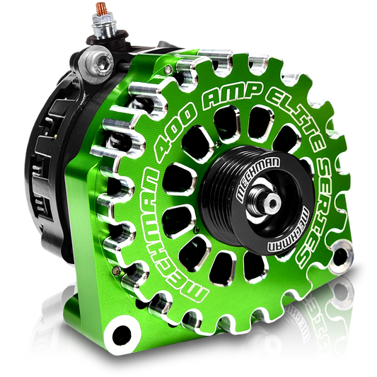 High output 400 Amp Green Billet Alternator for 14-18 GM Silverado Sierra Suburban Tahoe Escalade | B14019400GN | by: Mechman @ the lowest price of $699.00