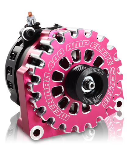 High output 400 Amp Pink Billet Alternator for 14-18 GM Silverado Sierra Suburban Tahoe Escalade | B14019400PI | by: Mechman @ the lowest price of $699.00