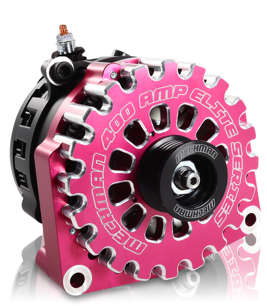 High output 400 Amp Pink Billet Alternator for 14-18 GM Silverado Sierra Suburban Tahoe Escalade | B14019400PI | by: Mechman @ the lowest price of $699.00