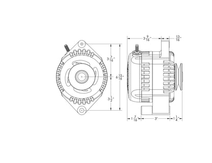 S Series Billet 170a racing alt - Early Ford - Black | B7058170B | by: Mechman @ the lowest price of $519.00