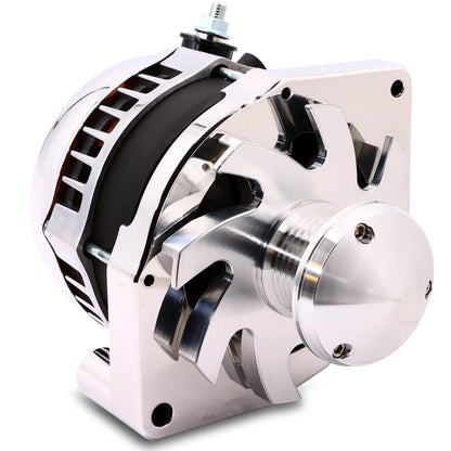 S Series 6 Phase High Output 240 Amp Alternator with 6.61" - Polished w/March 1.75" Pulley and Fan
