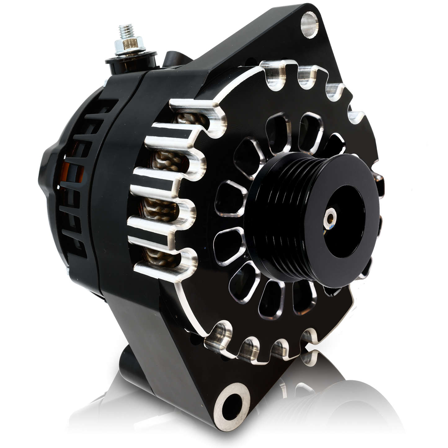 S Series Billet 240A racing alt - 6/12 Ford 6S  - Black