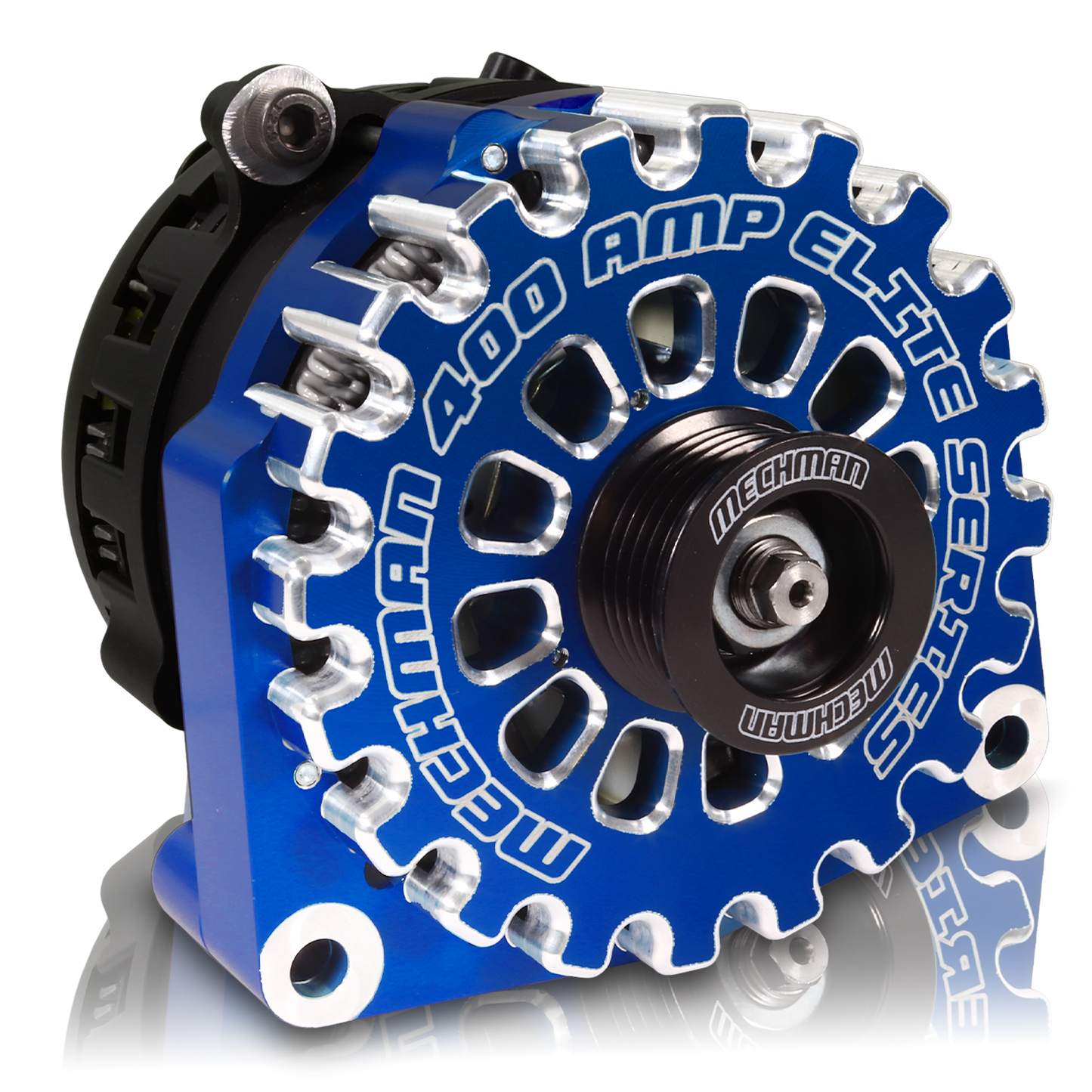 400 Amp RVC Bypass Alternator - 2007-2013 6.6L Duramax LMM/LML & 2005-2013 GM Gas - Dark Blue Billet