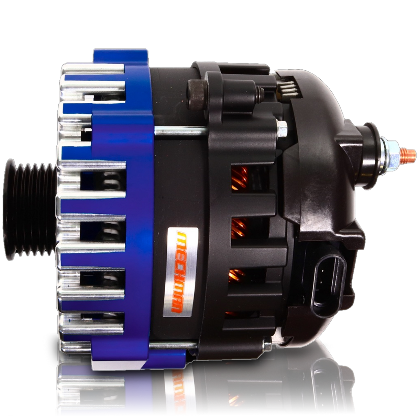400 Amp RVC Bypass Alternator - 2007-2013 6.6L Duramax LMM/LML & 2005-2013 GM Gas - Dark Blue Billet
