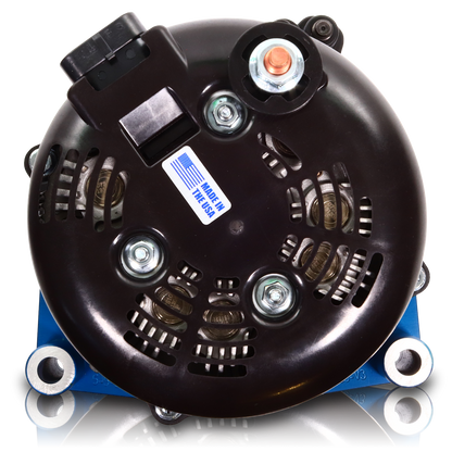 400 Amp RVC Bypass Alternator - 2007-2013 6.6L Duramax LMM/LML & 2005-2013 GM Gas - Dark Blue Billet