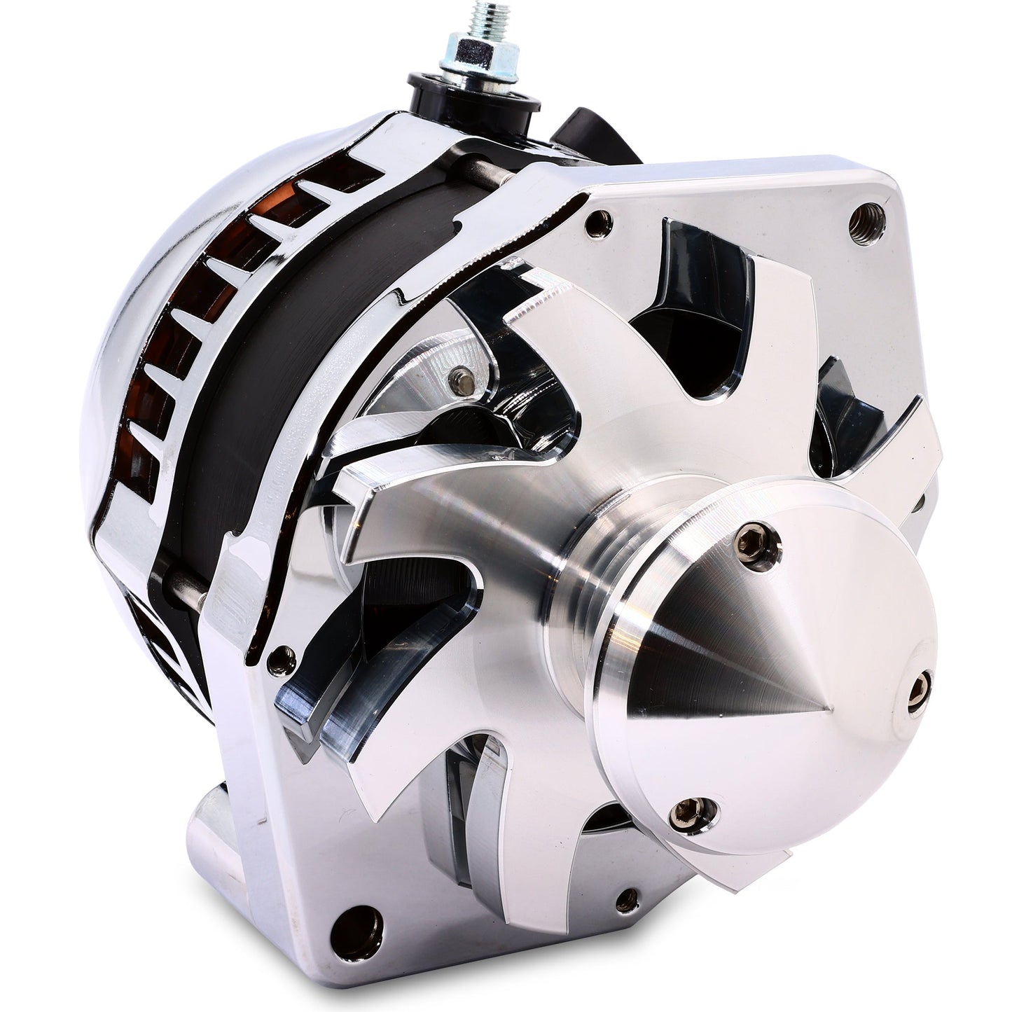S Series  320 Amp Alternator with 6.15" Bolt Pattern - CHROME w/ March Pulley
