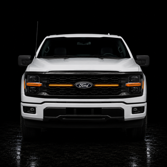 2024 Ford F-150 STX LED Center-Grille Light Bar – White DRL, IP67, Bolt-On
