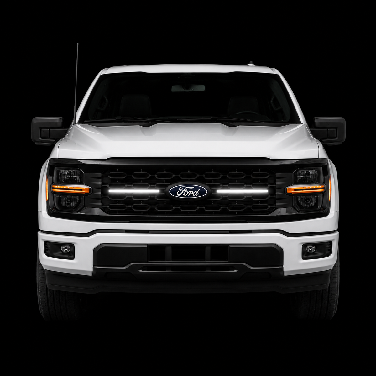 2024 Ford F-150 STX LED Center-Grille Light Bar – White DRL, IP67, Bolt-On