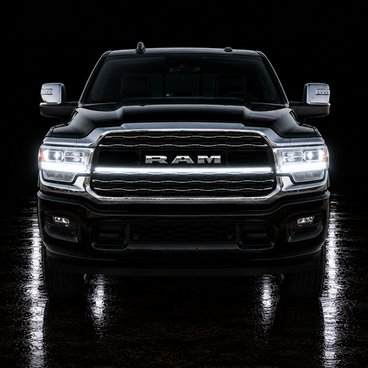 2023-2024 Ram 2500/3500 Limited LED Grille “Power” Bar – Single Strip, IP67, Black or Silver Frame