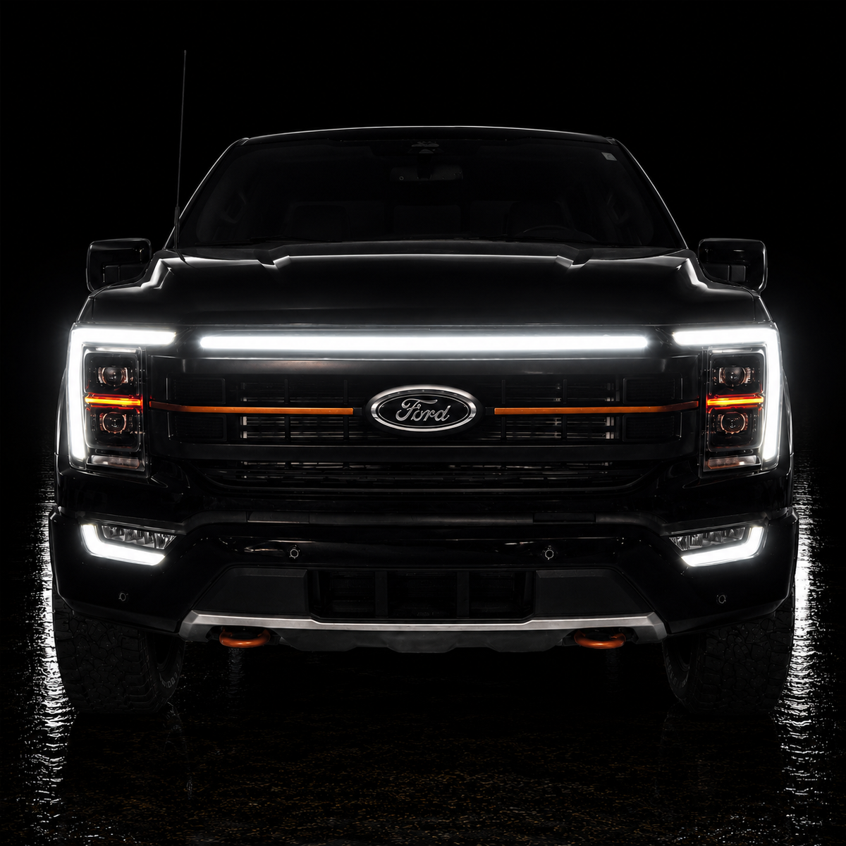 2021-2023 Ford F150 Tremor LED Grille Light Kit – White DRL Strip, IP67, Plug-and-Play Ready