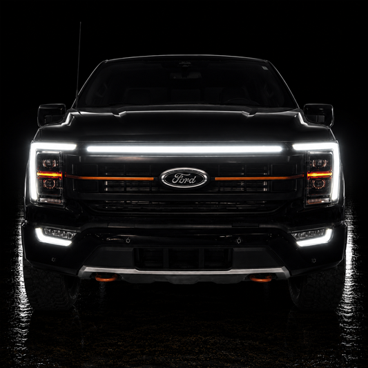 2021-2023 Ford F150 Tremor LED Grille Light Kit – White DRL Strip, IP67, Plug-and-Play Ready