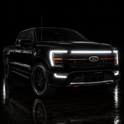 2021-2023 Ford F150 Tremor LED Grille Light Kit – White DRL Strip, IP67, Plug-and-Play Ready