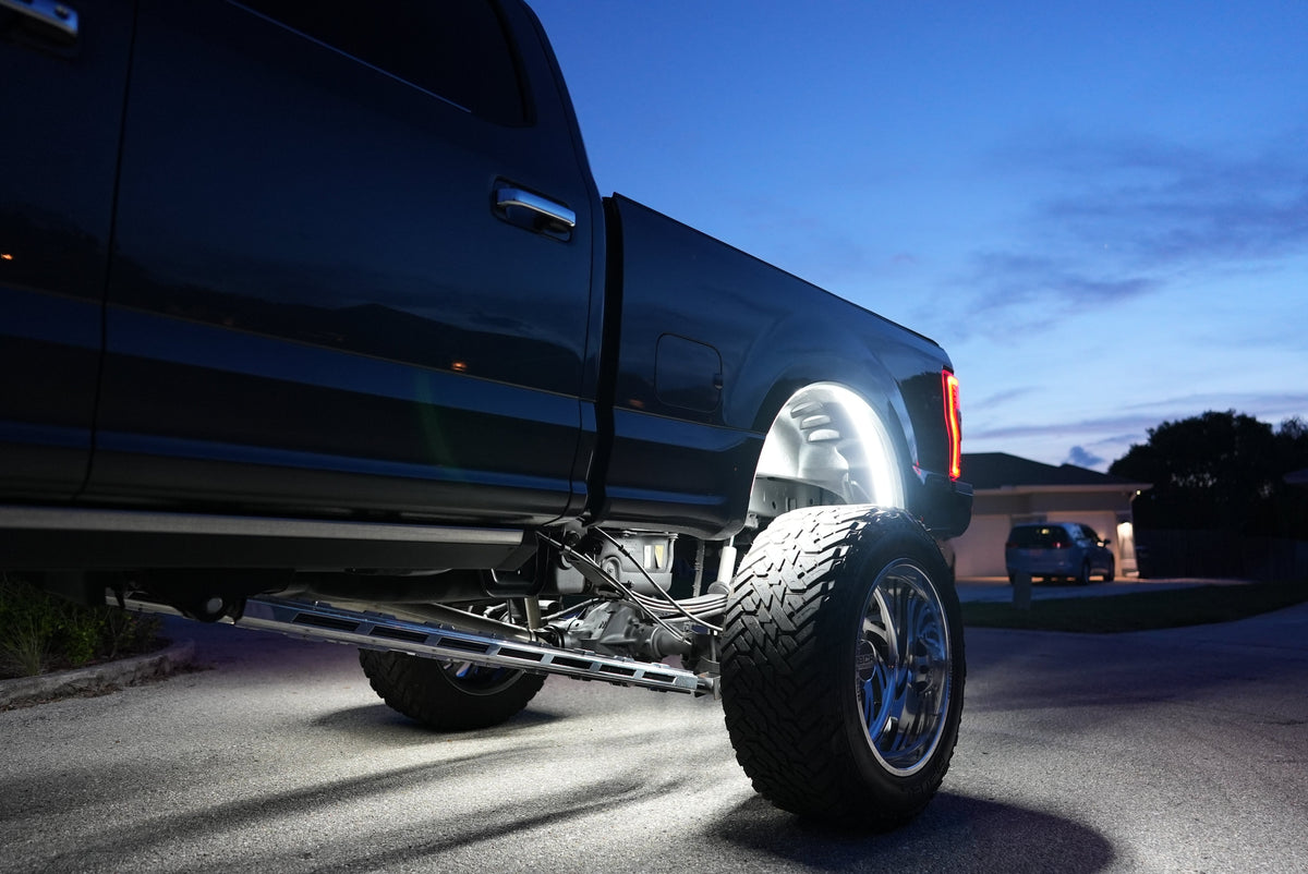 Fender-Well “Ghost” LED Light Kit – 4-Piece, Fits U.S. Full-Size Trucks w/ Plastic Liners, IP68, T52 Aluminum