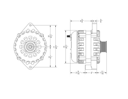 E Series Billet 250A alt - Fits 6/12 CS144 - BLACK finish | B7864250B | by: Mechman @ the lowest price of $524.00