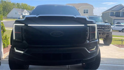 2021-2023 Ford F150 Lariat LED “Power” Grille Accent Bar – IP67, Black/Silver Frame