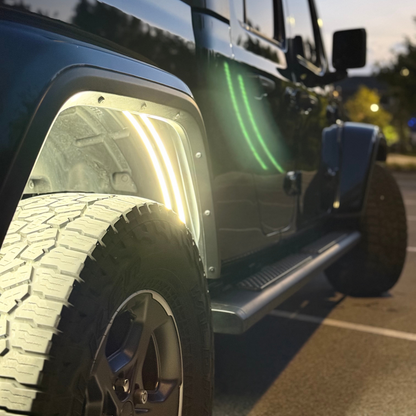 2020-2026 Jeep Gladiator JT Fender-Well “Ghost” LED Light Kit – 4-Piece, T52 Aluminum, IP67