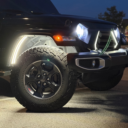 2020-2026 Jeep Gladiator JT Fender-Well “Ghost” LED Light Kit – 4-Piece, T52 Aluminum, IP67