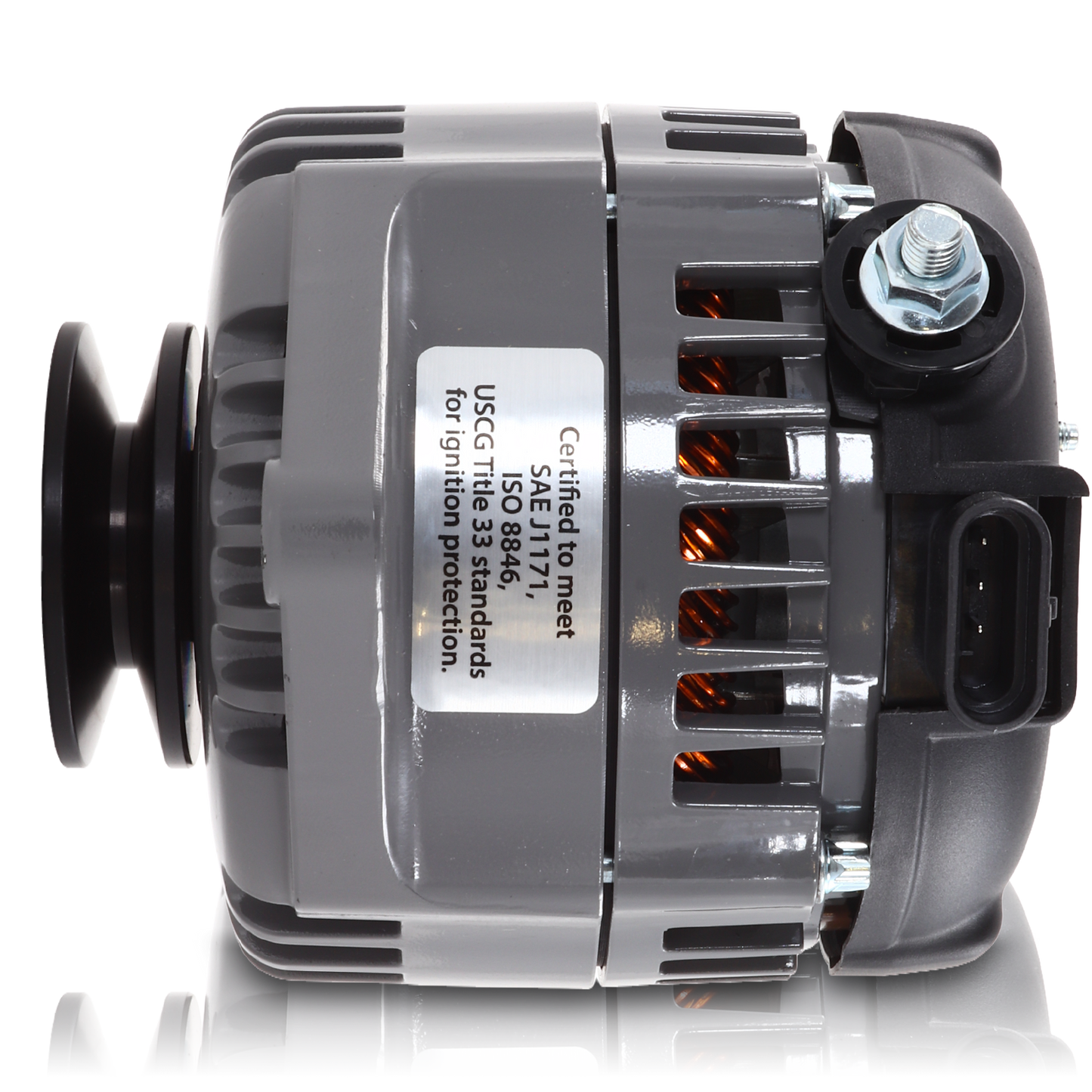 Marine 170 amp high output alternator for Ski / Wake Board Boats with 12SI 6.61 inch bolt pattern - V-Belt Pulley | M7127170 | by: Mechman @ the lowest price of $519.00