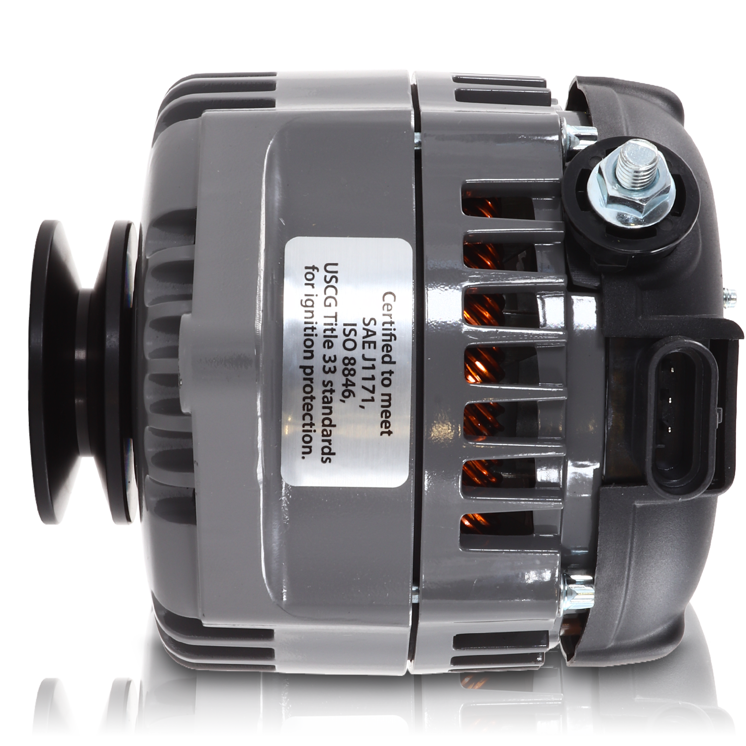 Marine 170 amp high output alternator for Ski / Wake Board Boats with 12SI 6.61 inch bolt pattern - V-Belt Pulley | M7127170 | by: Mechman @ the lowest price of $519.00