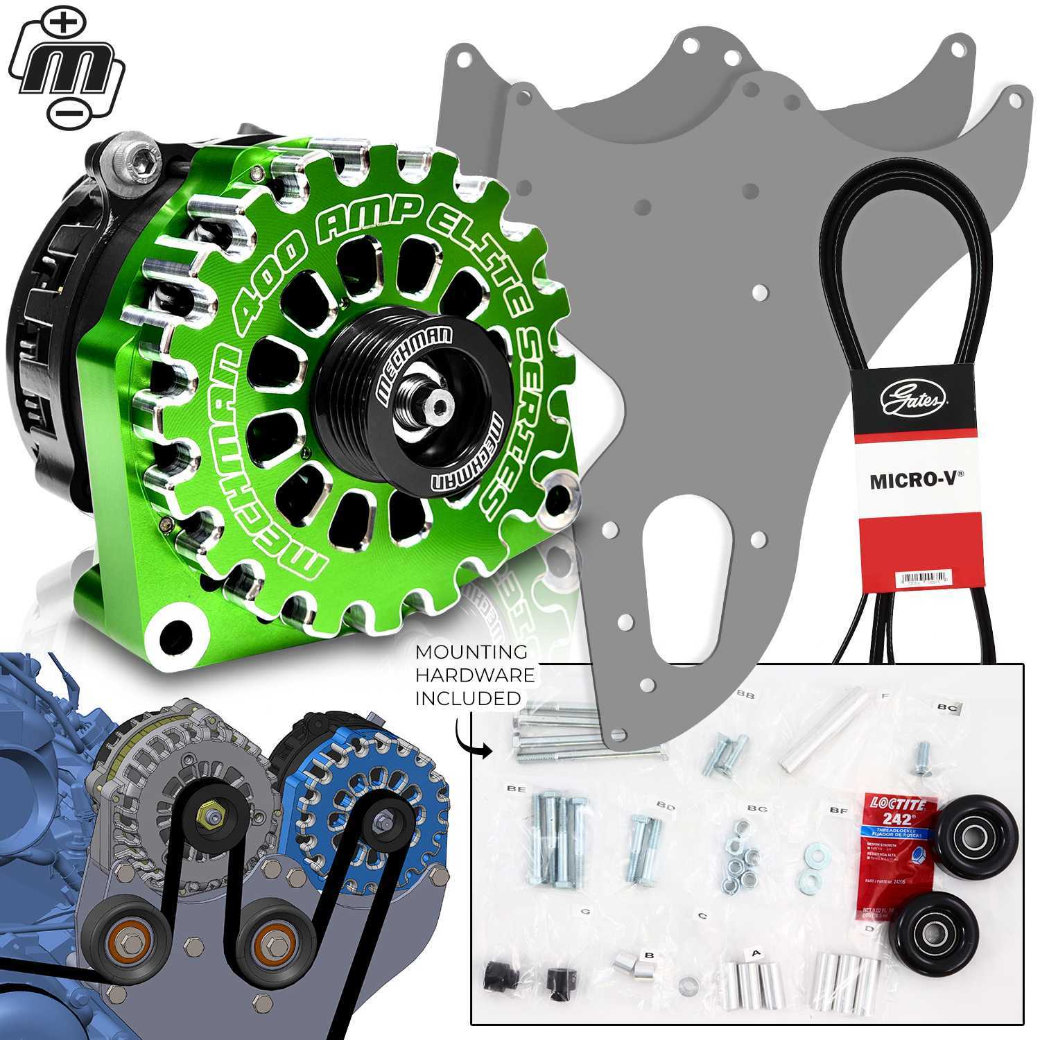 Mechman 400 Amp Green Dual Alternator Kit for 1999 - 2013 GM Trucks | D202GR | by: Mechman @ the lowest price of $1199.00