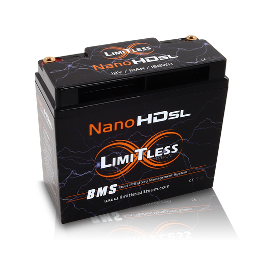 Nano -HD SL 12AH Motorcycle / Power sports Battery With 3.5A Battery Maintainer (BCI 20 Case)