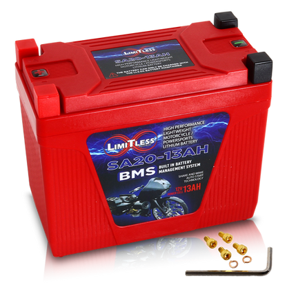 Shake Awake 20 Case 13AH Smart Motorcycle battery With 3.5A Battery Maintainer