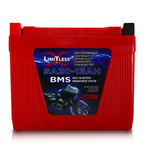 Shake Awake 20 Case 13AH Smart Motorcycle battery With 3.5A Battery Maintainer