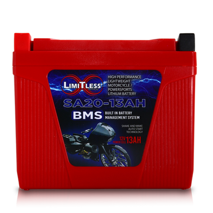 Shake Awake 20 Case 13AH Smart Motorcycle battery With 3.5A Battery Maintainer