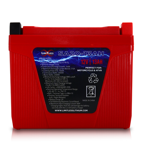Shake Awake 20 Case 13AH Smart Motorcycle battery
