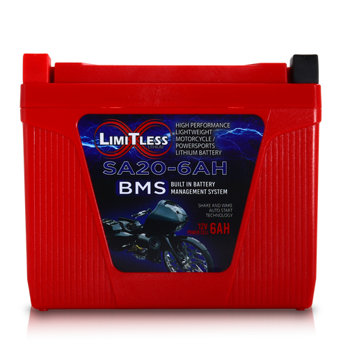Shake Awake 20 Case 6Ah Smart Motorcycle battery With 3.5A Battery Maintainer