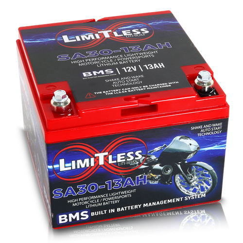 Shake Awake 30 Case 13Ah Smart Motorcycle battery With 3.5A Battery Maintainer