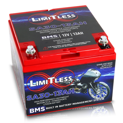 Shake Awake 30 Case 13Ah Smart Motorcycle battery With 3.5A Battery Maintainer