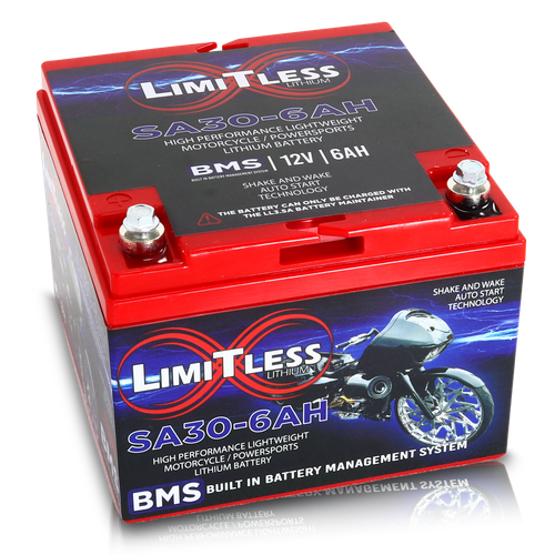 Shake Awake 30 Case 6Ah Smart Motorcycle battery with 3.5A Battery Maintainer