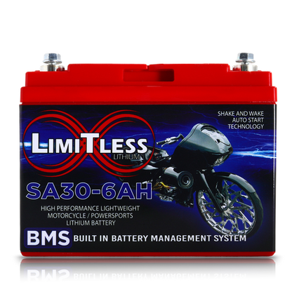 Shake Awake 30 Case 6Ah Smart Motorcycle battery with 3.5A Battery Maintainer