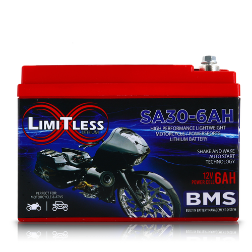 Shake Awake 30 Case 6Ah Smart Motorcycle battery with 3.5A Battery Maintainer