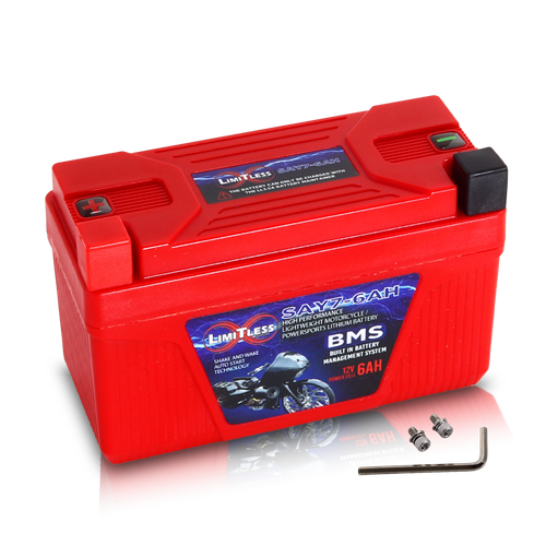 Shake Awake Y7 Case  6Ah Smart Motorcycle battery With 3.5A Battery Maintainer