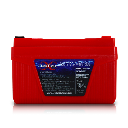 Shake Awake Y7 Case  6Ah Smart Motorcycle battery With 3.5A Battery Maintainer