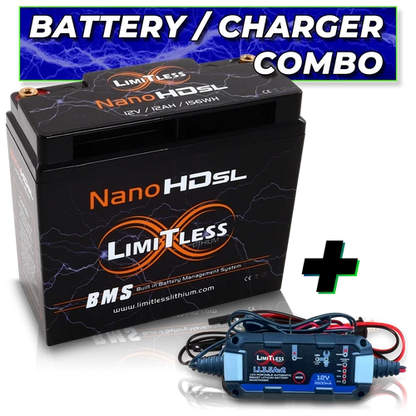 Nano -HD SL 12AH Motorcycle / Power sports Battery With 3.5A Battery Maintainer (BCI 20 Case)